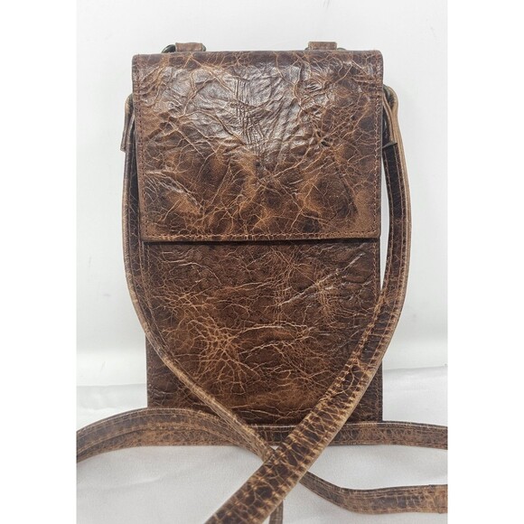 Vtg Rolfs Brown Distressed Leather Organizer Wilderness Collection Crossbody NEW - Picture 1 of 16